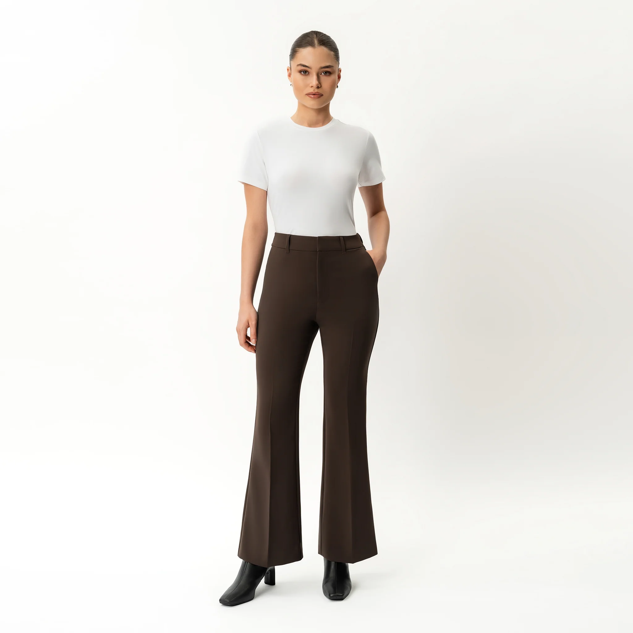 Crepe Bootcut Trouser - Image 4