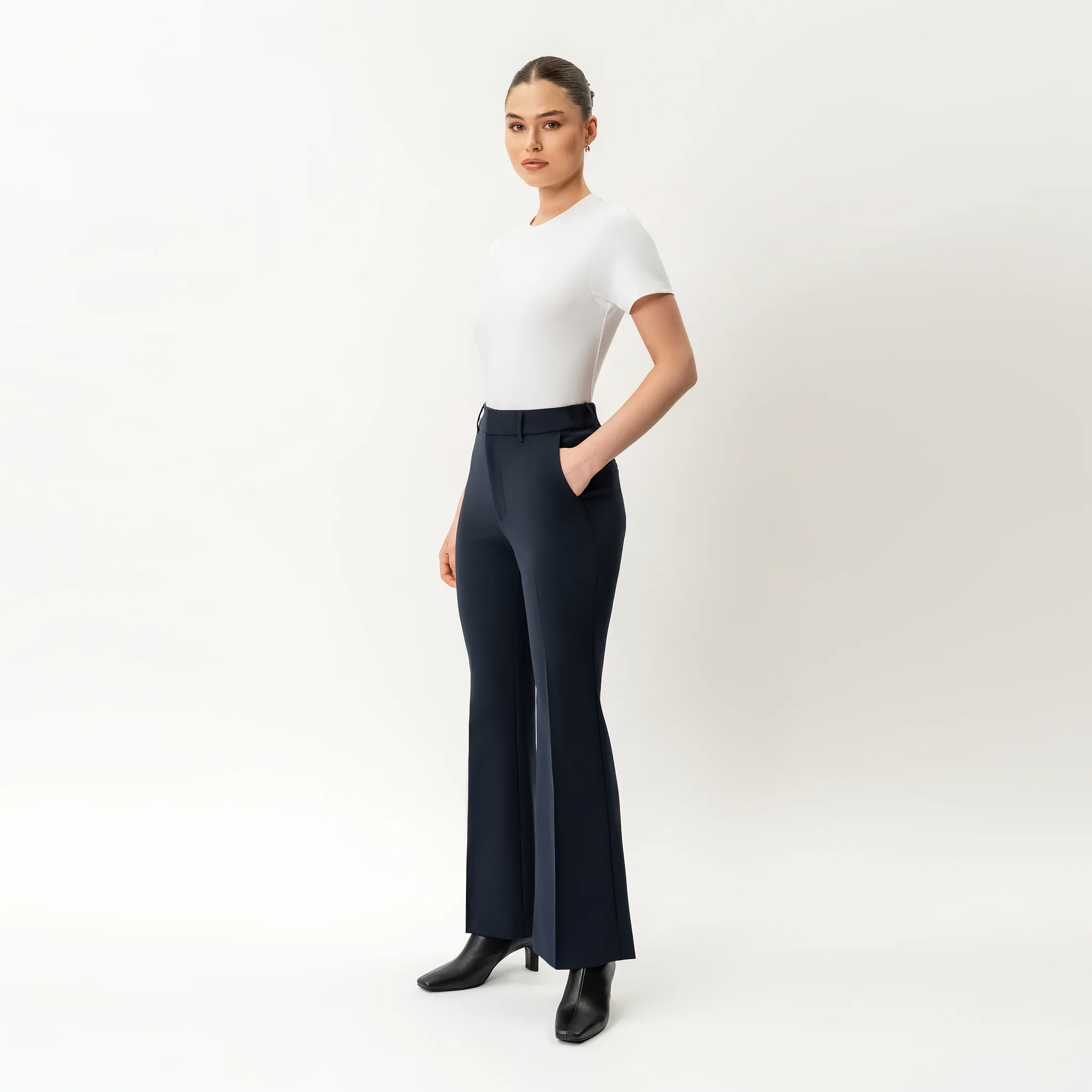 Crepe Bootcut Trouser - Image 3