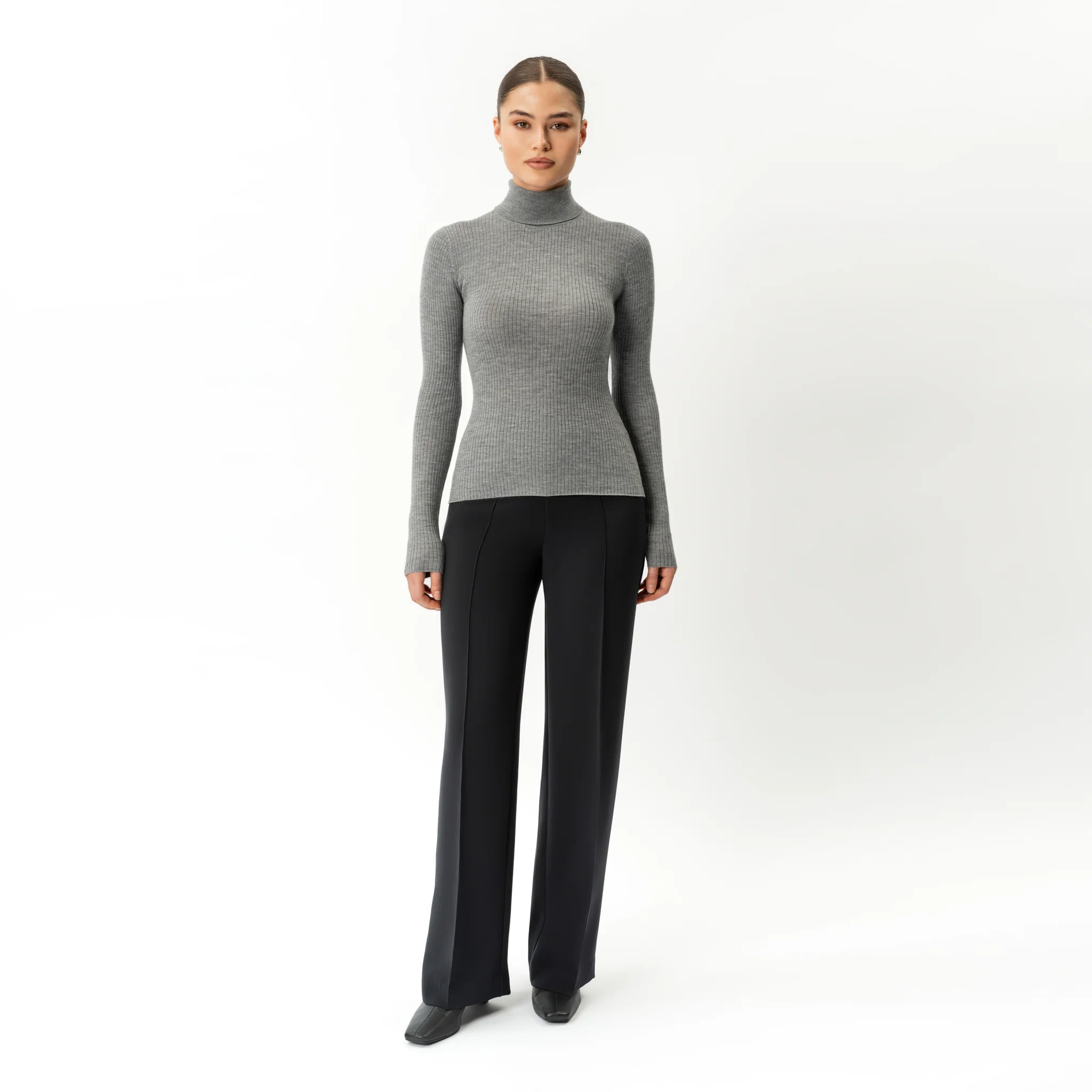 Merino Wool Ribbed Turtleneck - Image 5